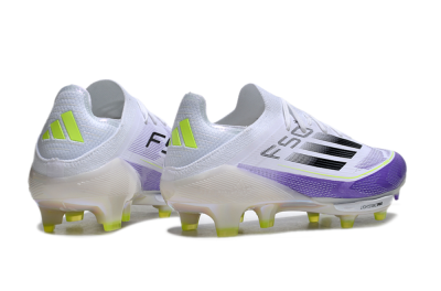 Adidas F50+ Elite Lightstrike Pro FG Firm Ground Soccer Cleats - White/Black/Purple