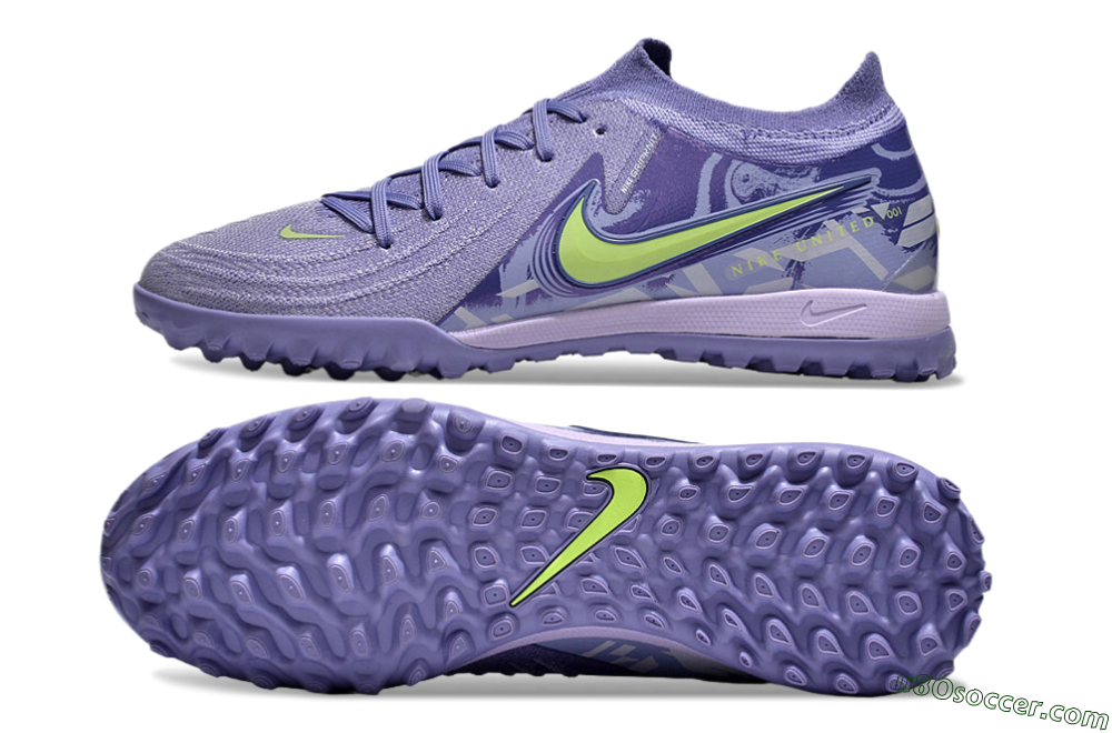 Nike Phantom GX 2 Elite TF Artificial Turf Soccer Shoes - Purple/Yellow/White 0