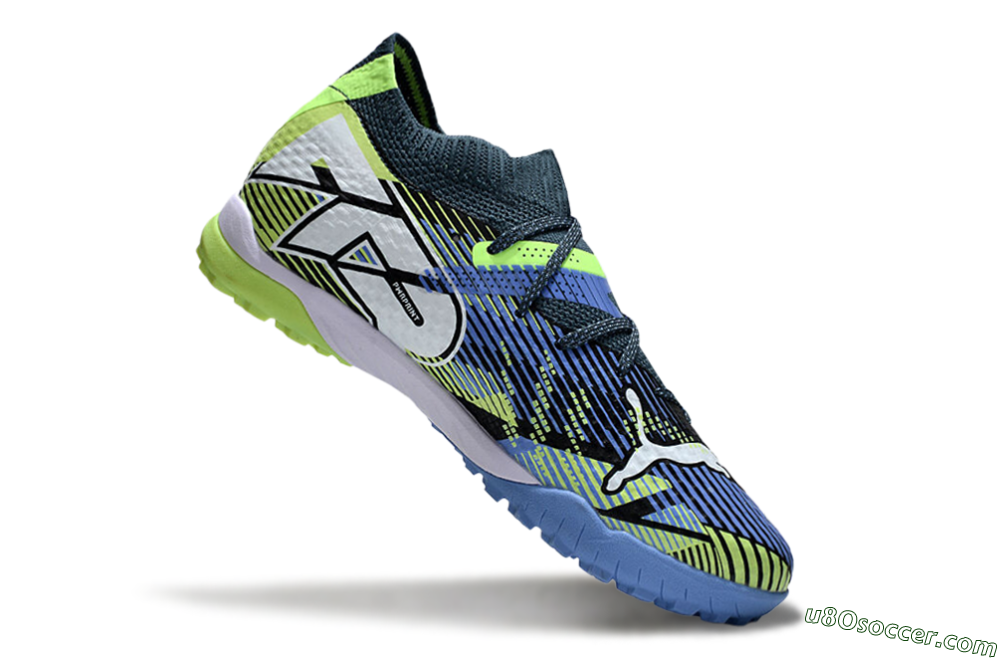 Puma Future Ultimate TF Artificial Turf Soccer Shoes - Black/Yellow/Blue 4