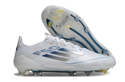 Adidas F50 Elite FG Firm Ground Soccer Cleats - White/Silver/Blue
