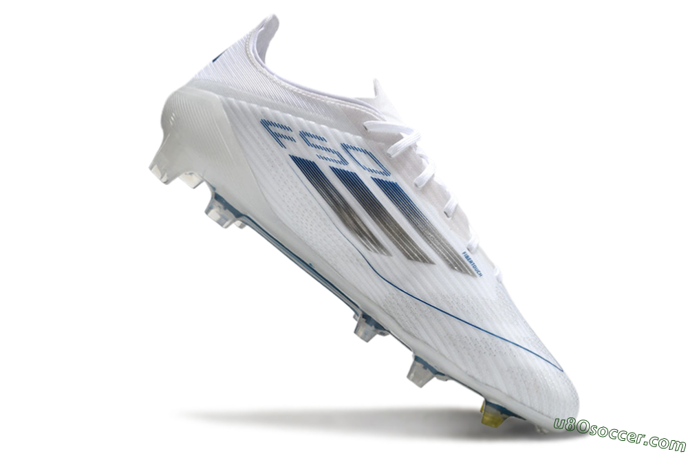 Adidas F50 Elite FG Firm Ground Soccer Cleats - White/Silver/Blue 4