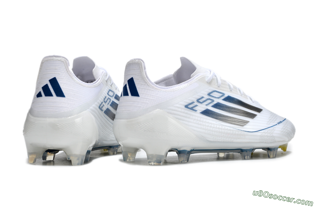 Adidas F50 Elite FG Firm Ground Soccer Cleats - White/Silver/Blue 6