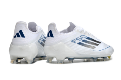 Adidas F50 Elite FG Firm Ground Soccer Cleats - White/Silver/Blue