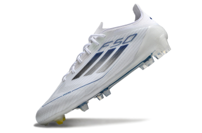 Adidas F50 Elite FG Firm Ground Soccer Cleats - White/Silver/Blue