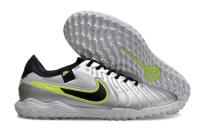 Nike Tiempo Legend 10 Pro TF Artificial Turf Soccer Shoes - Silver/Black/Yellow