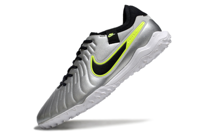 Nike Tiempo Legend 10 Pro TF Artificial Turf Soccer Shoes - Silver/Black/Yellow