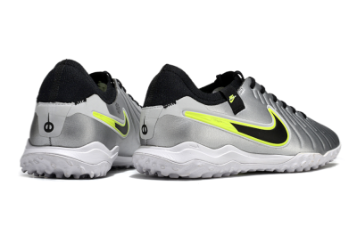 Nike Tiempo Legend 10 Pro TF Artificial Turf Soccer Shoes - Silver/Black/Yellow