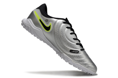 Nike Tiempo Legend 10 TF Artificial Turf Soccer Shoes - Silver/Black/Yellow