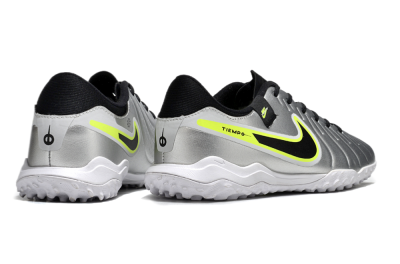 Nike Tiempo Legend 10 TF Artificial Turf Soccer Shoes - Silver/Black/Yellow