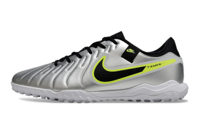 Nike Tiempo Legend 10 TF Artificial Turf Soccer Shoes - Silver/Black/Yellow