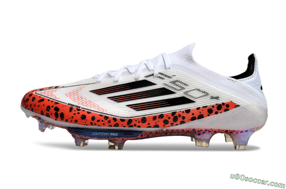 Adidas F50+ Lightstrike Elite FG Firm Ground Soccer Cleats - White/Black/Leopard 2
