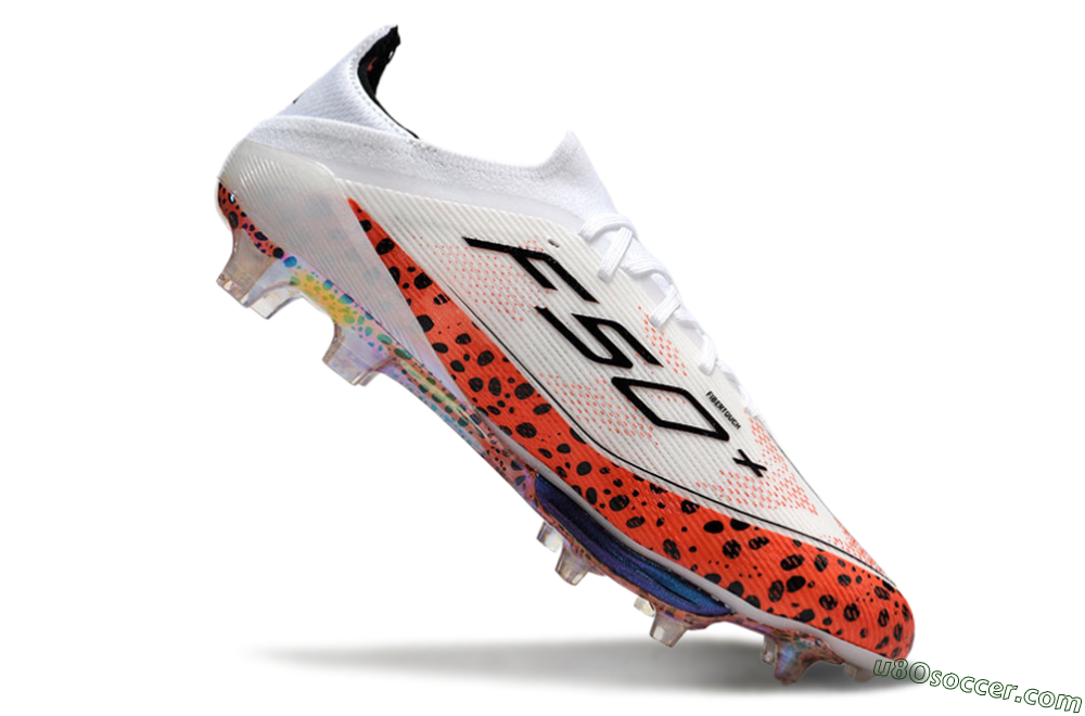 Adidas F50+ Lightstrike Elite FG Firm Ground Soccer Cleats - White/Black/Leopard 4