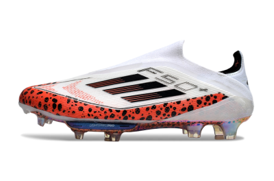 Adidas F50+ Lightstrike Pro Laceless FG Firm Ground Soccer Cleats - White/Leopard/Black