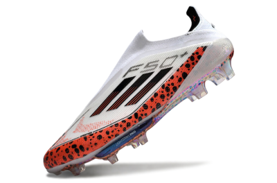 Adidas F50+ Lightstrike Pro Laceless FG Firm Ground Soccer Cleats - White/Leopard/Black
