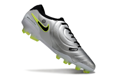 Nike Tiempo Legend 10 Elite AG Artificial Grass Soccer Cleats - Silver/Black/Yellow
