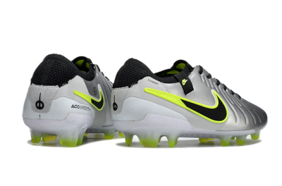 Nike Tiempo Legend 10 Elite AG Artificial Grass Soccer Cleats - Silver/Black/Yellow