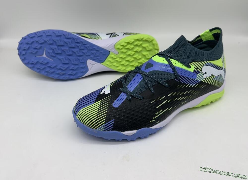 Puma Future Ultimate TF Artificial Turf Soccer Shoes - Black/Yellow/Blue