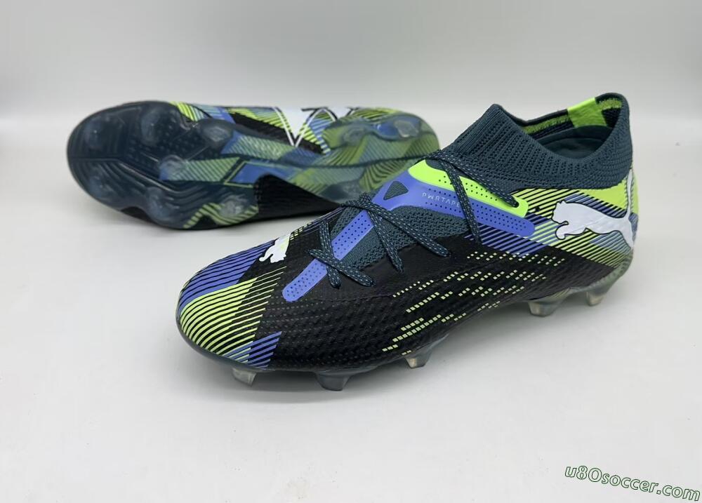 Puma Future Ultimate FG Firm Ground Soccer Cleats - Black/Yellow/Blue