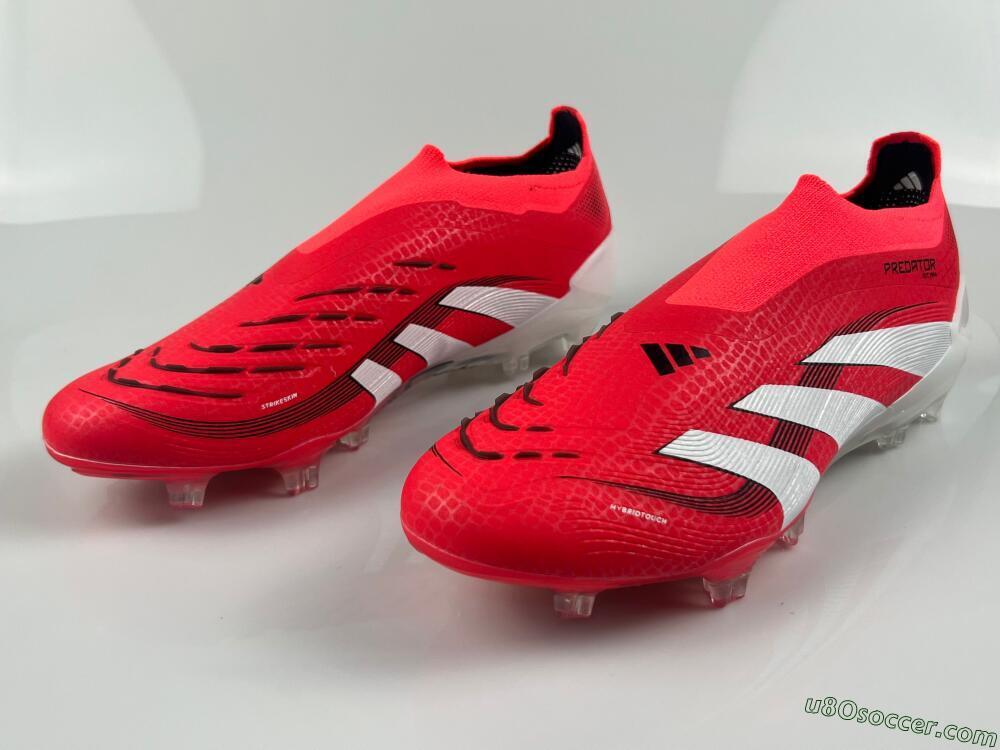 Adidas Predator+ 24 Laceless FG Firm Ground Soccer Cleats - Red/White/Black