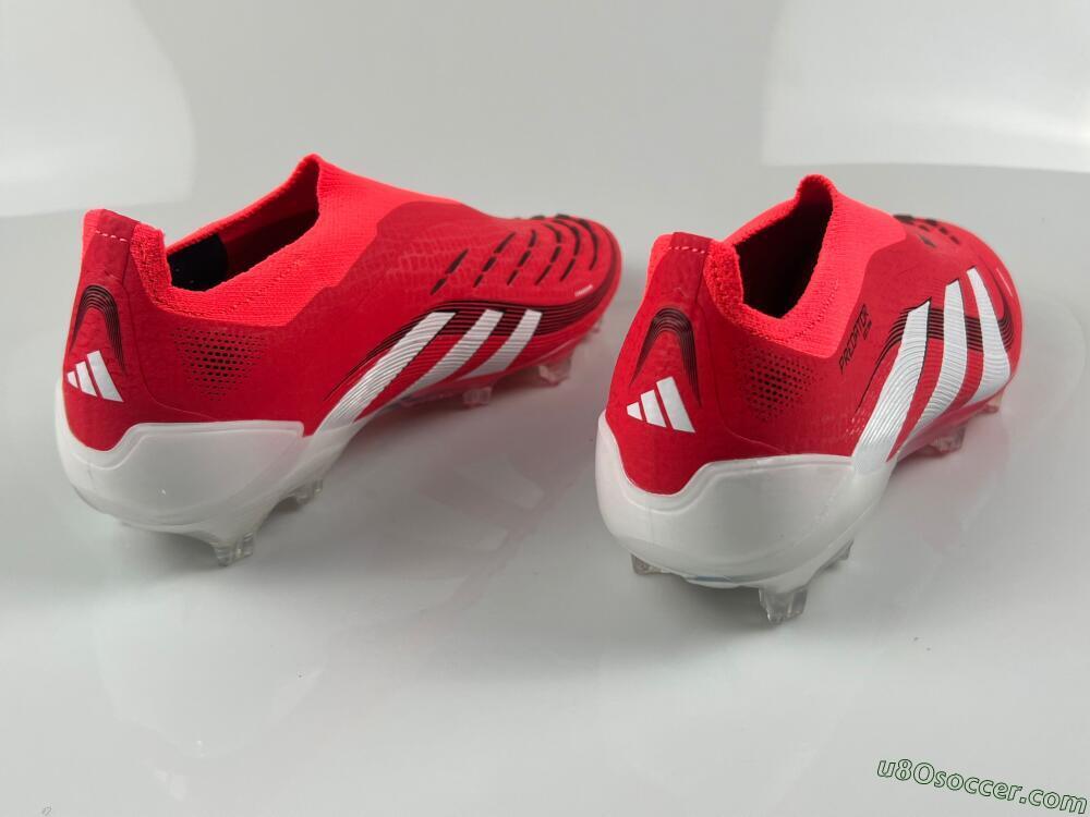 Adidas Predator+ 24 Laceless FG Firm Ground Soccer Cleats - Red/White/Black