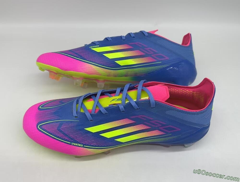 Adidas F50 Elite TF Artificial Turf Soccer Shoes - Blue/Pink/Yellow