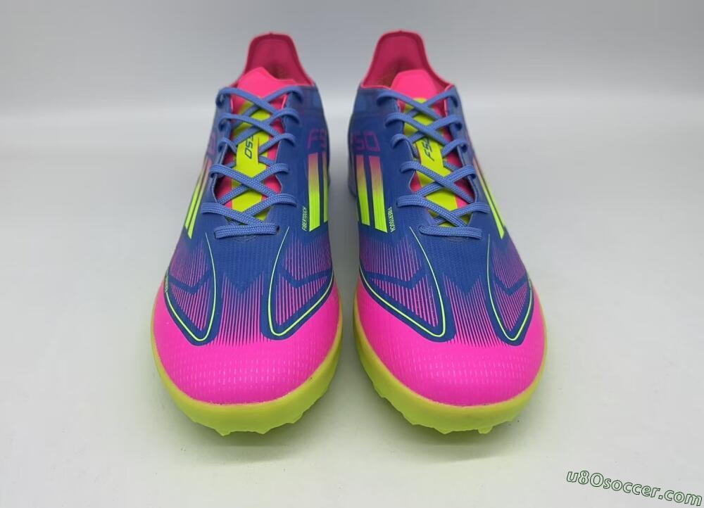 Adidas F50 Elite TF Artificial Turf Soccer Shoes - Blue/Pink/Yellow
