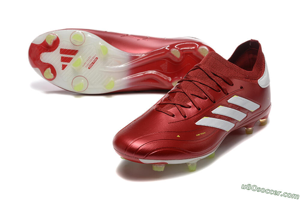Adidas Copa Pure 2+ FG Firm Ground Soccer Cleats - Red/White/Yellow 3