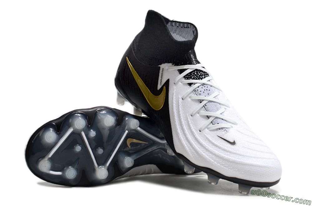 Nike Phantom Luna Elite AG Artificial Grass Soccer Cleats - White/Black/Gold 3