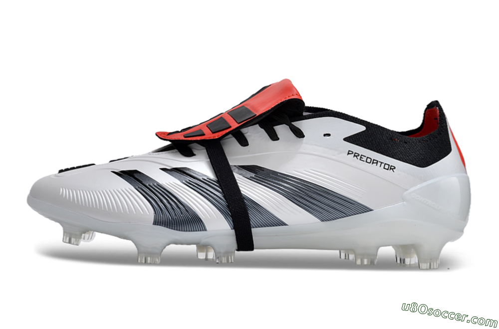 Adidas Predator Elite Foldover Tongue FG Firm Ground Soccer Cleats - White/Blue/Red 2