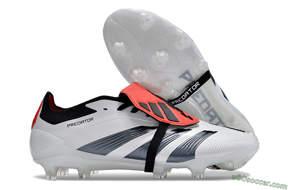 Adidas Predator Elite Foldover Tongue FG Firm Ground Soccer Cleats - White/Blue/Red 1