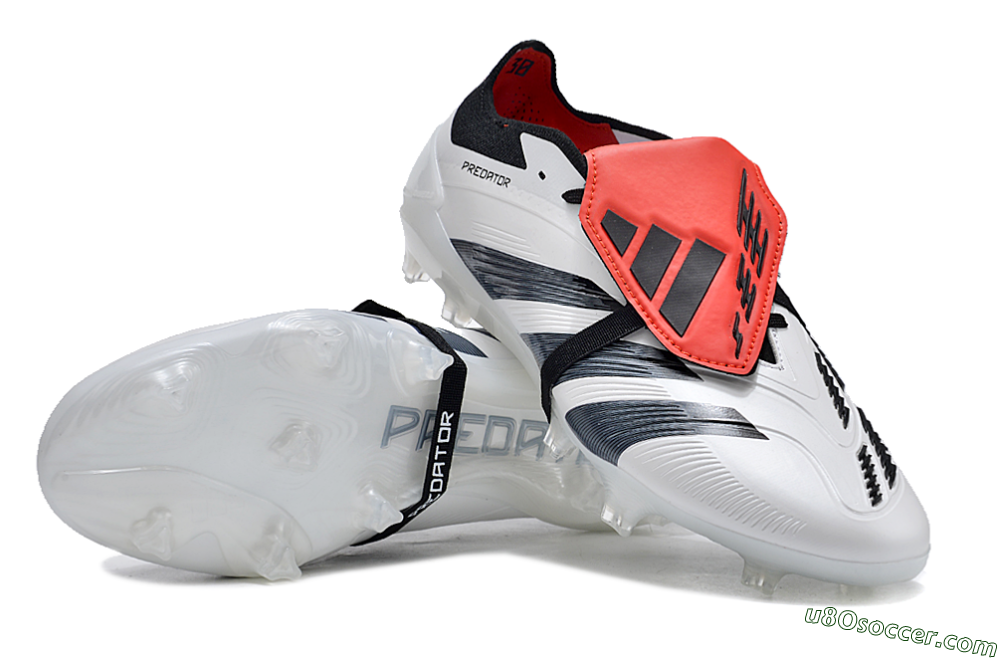 Adidas Predator Elite Foldover Tongue FG Firm Ground Soccer Cleats - White/Blue/Red 3
