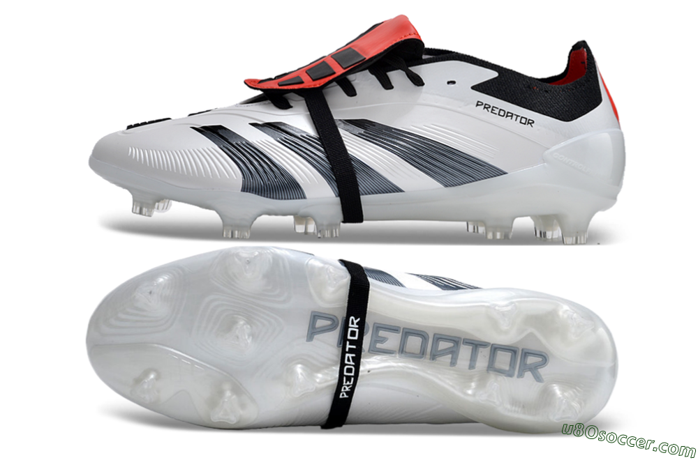 Adidas Predator Elite Foldover Tongue FG Firm Ground Soccer Cleats - White/Blue/Red 0