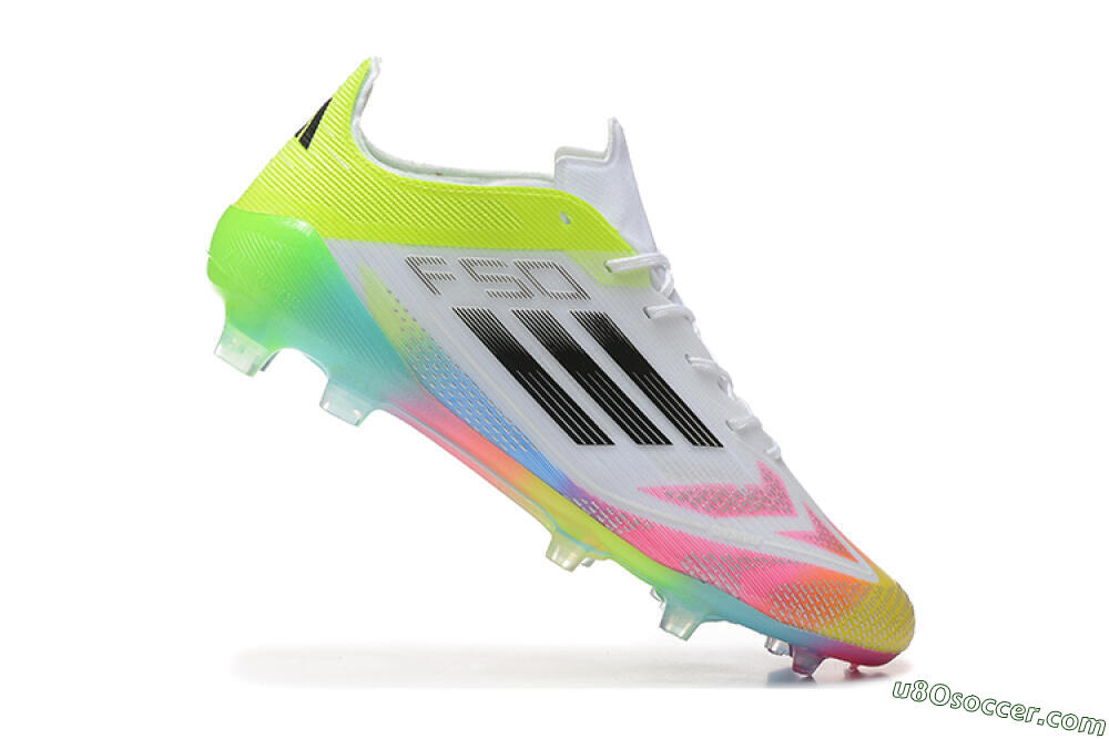 Adidas F50 Elite FG Firm Ground Soccer Cleats - White/Pink/Yellow 4