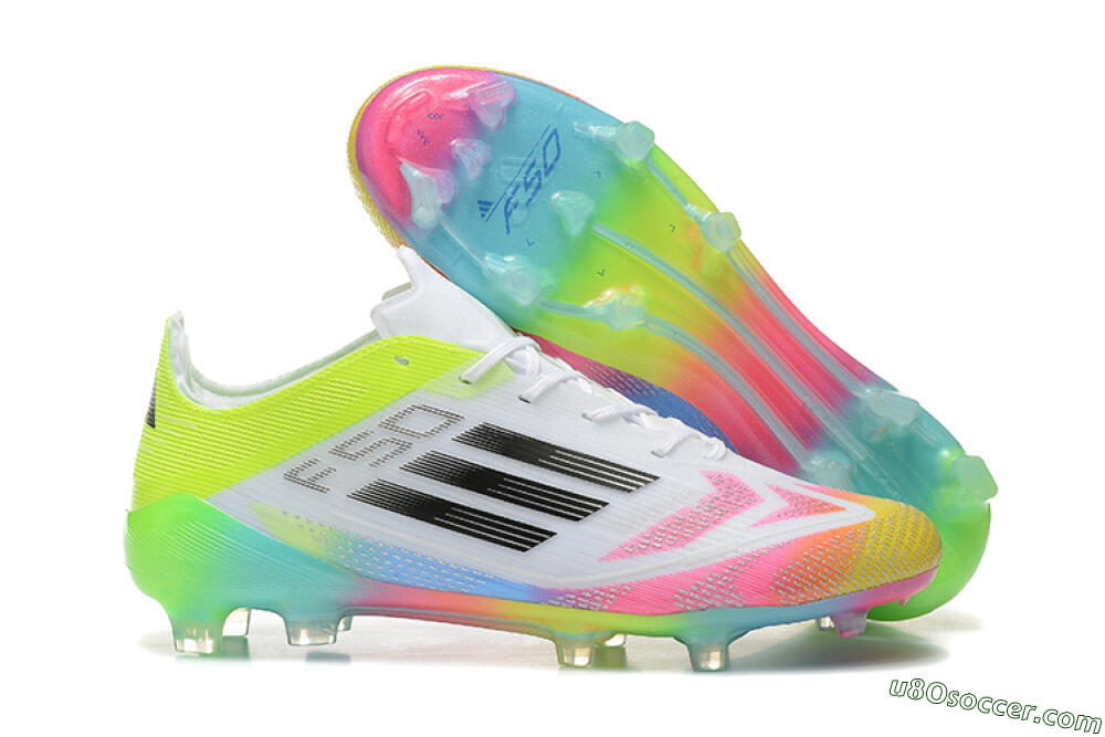 Adidas F50 Elite FG Firm Ground Soccer Cleats - White/Pink/Yellow 1