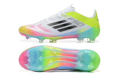 Adidas F50 Elite FG Firm Ground Soccer Cleats - White/Pink/Yellow