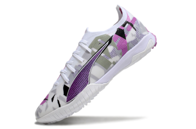 Puma Ultra Ultimate TF Artificial Turf Soccer Shoes - White/Purple/Black