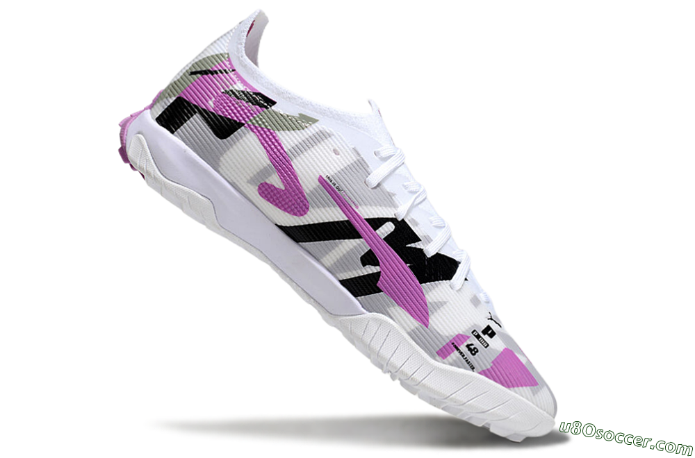 Puma Ultra Ultimate TF Artificial Turf Soccer Shoes - White/Purple/Black 4