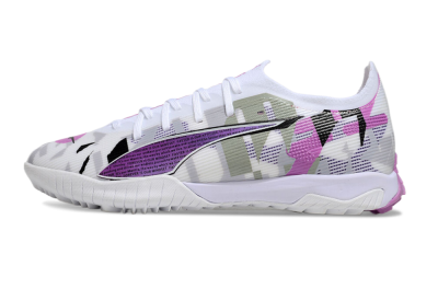 Puma Ultra Ultimate TF Artificial Turf Soccer Shoes - White/Purple/Black