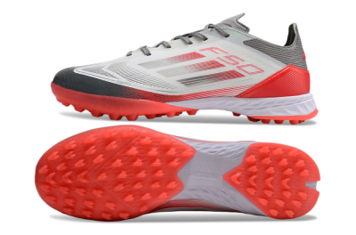 Adidas F50 Pro TF Artificial Turf Soccer Shoes - White/Silver/Red