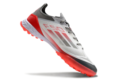 Adidas F50 Pro TF Artificial Turf Soccer Shoes - White/Silver/Red