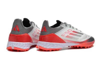 Adidas F50 Pro TF Artificial Turf Soccer Shoes - White/Silver/Red