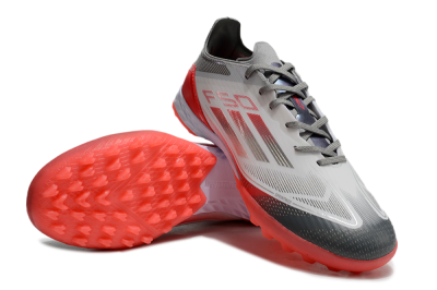 Adidas F50 Pro TF Artificial Turf Soccer Shoes - White/Silver/Red
