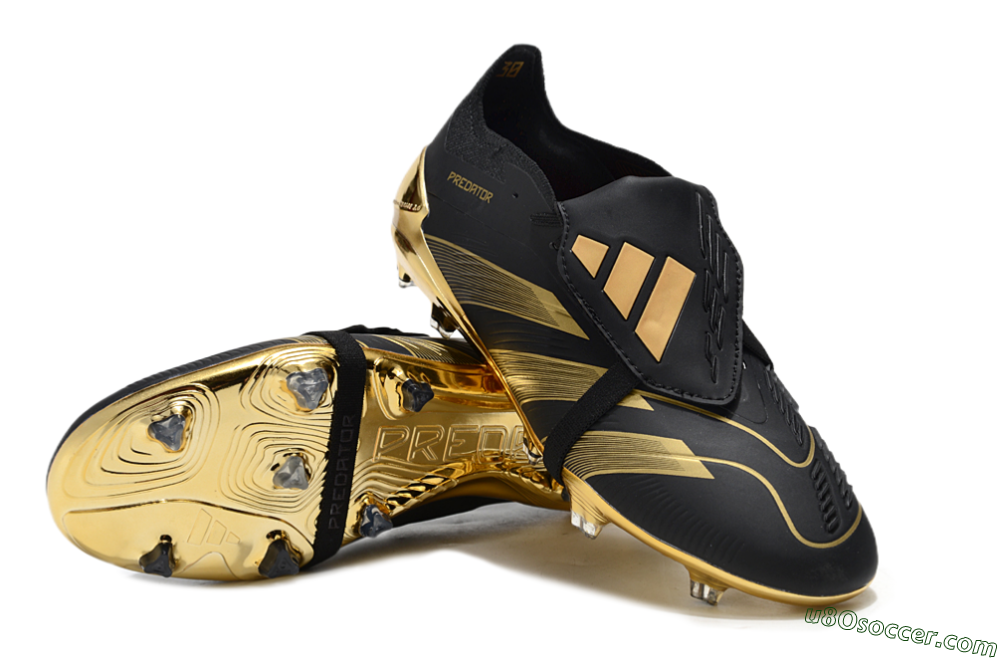 Adidas Predator 25 Elite Foldover Tongue FG Firm Ground Soccer Cleats - Black/Gold 3