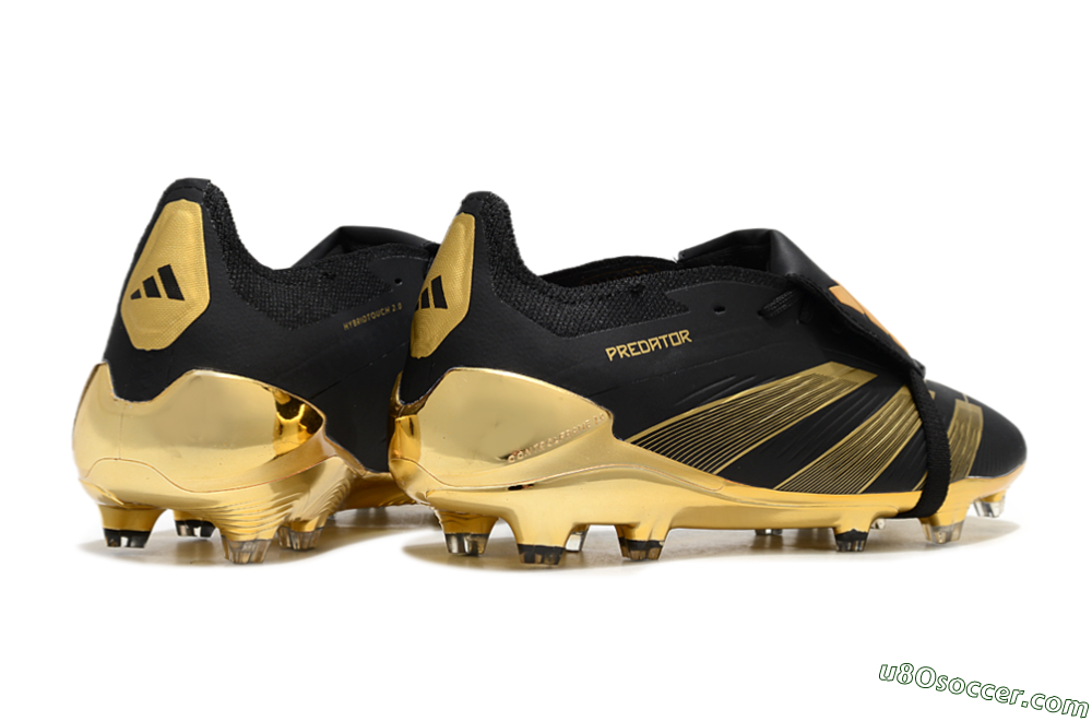 Adidas Predator 25 Elite Foldover Tongue FG Firm Ground Soccer Cleats - Black/Gold 6