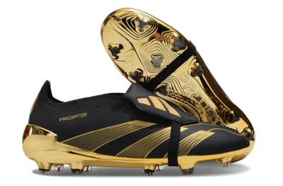 Adidas Predator 25 Elite Foldover Tongue FG Firm Ground Soccer Cleats - Black/Gold