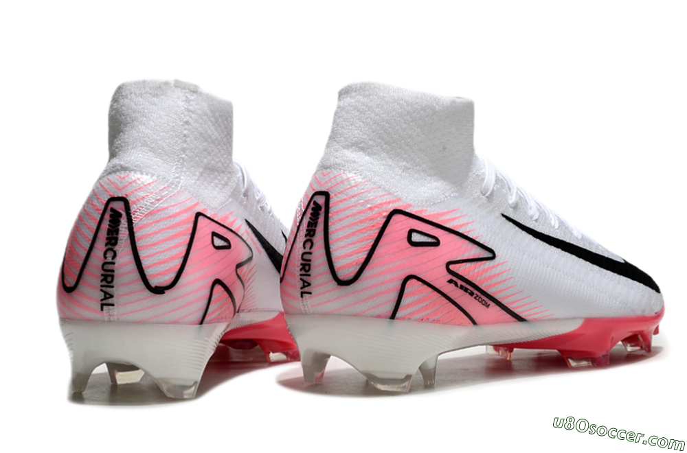 Nike Air Zoom Mercurial Superfly 10 Elite FG Firm Ground Soccer Cleats - White/Black/Pink 6