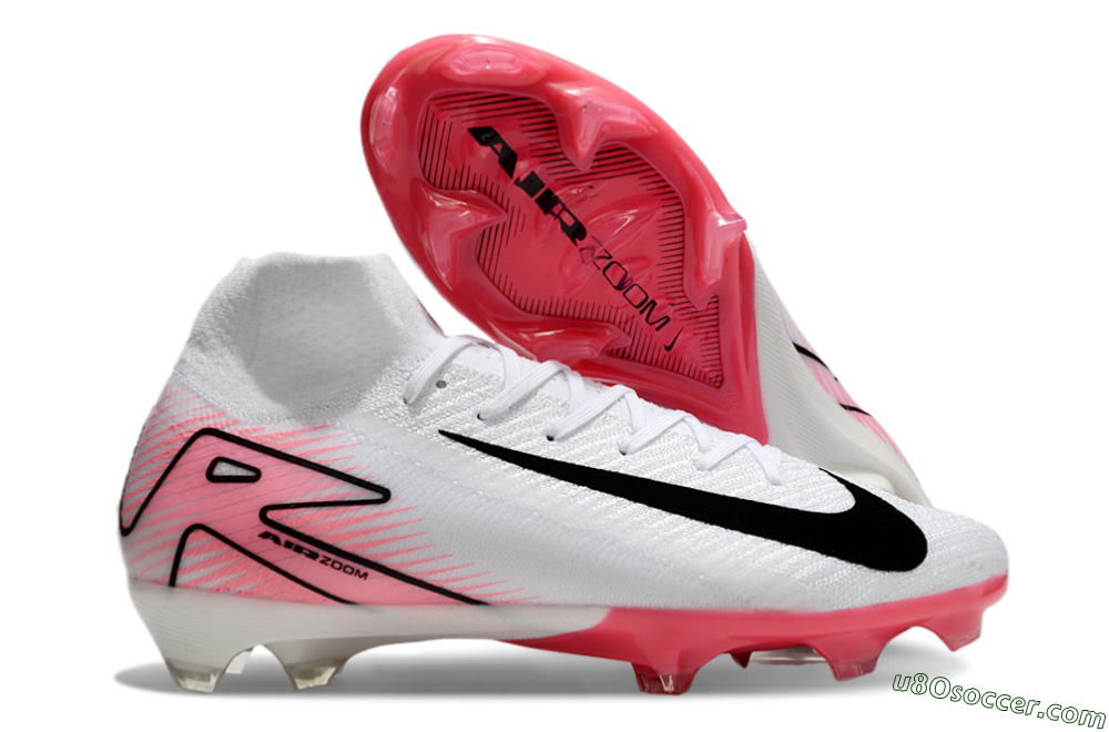 Nike Air Zoom Mercurial Superfly 10 Elite FG Firm Ground Soccer Cleats - White/Black/Pink 1