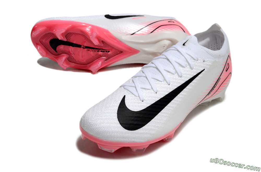Nike Air Zoom Mercurial Vapor 16 Elite FG Firm Ground Soccer Cleats - White/Black/Pink 3