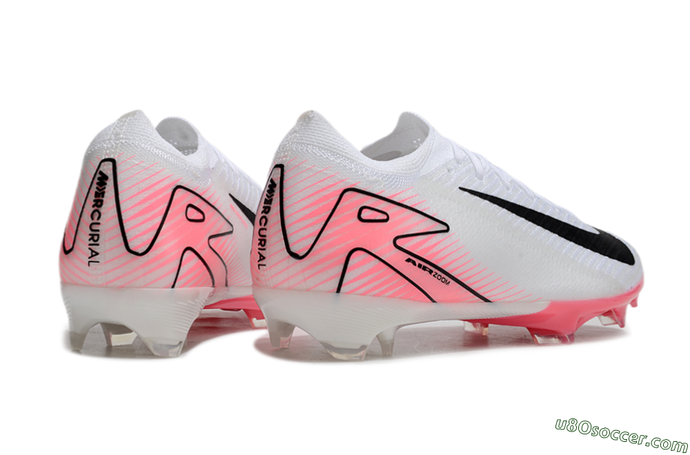 Nike Air Zoom Mercurial Vapor 16 Elite FG Firm Ground Soccer Cleats - White/Black/Pink 6