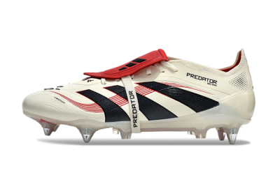 Adidas Predator 25 Elite Foldover Tongue SG Soft Ground Soccer Cleats - White/Black/Red